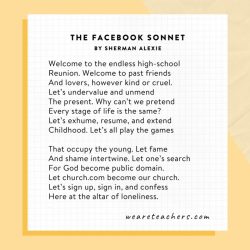 The facebook sonnet by sherman alexie