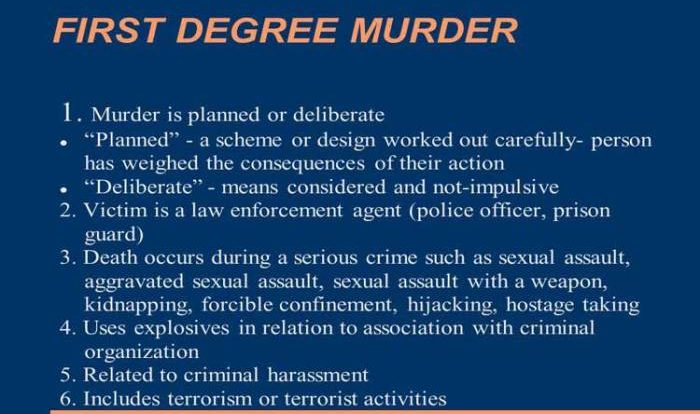 What is the worst degree of murder